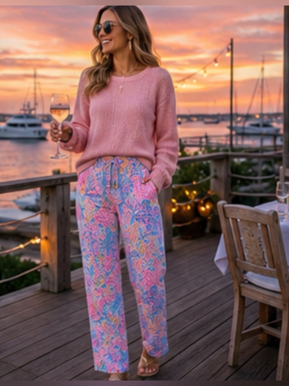 Lilly Pulitzer Taron Coral Print Resort Pants Splashdance Size Small - Picture 3 of 12